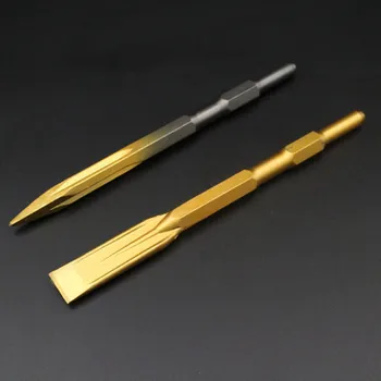 

14 x 160/250/400/600mm Pointed/Flat Head Square Shank Drill Bit For Hammer Drill Machine Slot - C