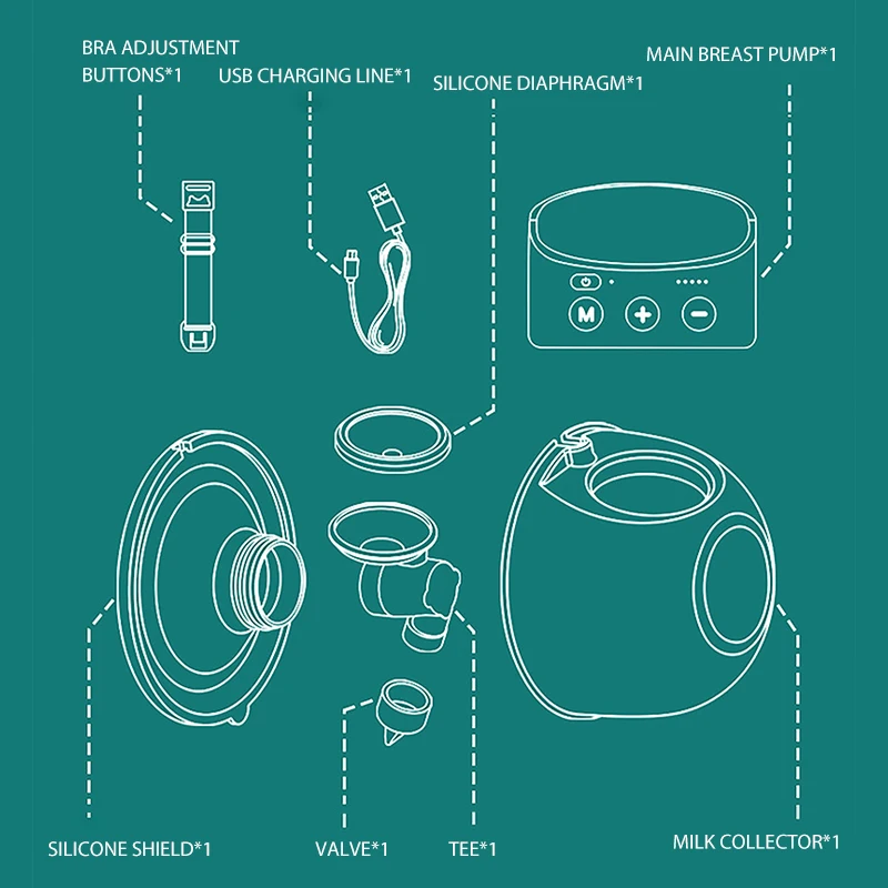 S9/S12 Wearable Breast Pump Accessories Silicone horn Silicone Diaphragm Duckbill Valve Silicone material does not contain BPA 2