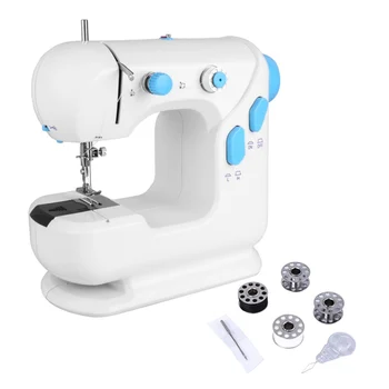 

US Regulations Mini Sewing Machine with Pedal Double Thread Sewing Switchable Speed Household Hand Sewing Machine Home