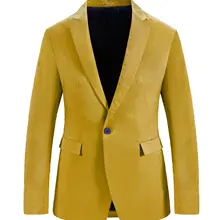 Желтый мужской костюм, повседневный приталенный пиджак в деловом стиле, плюс размер 3xl 4xl, костюм с длинными рукавами, блейзер Masculino, топы на пуговицах, одежда для мужчин