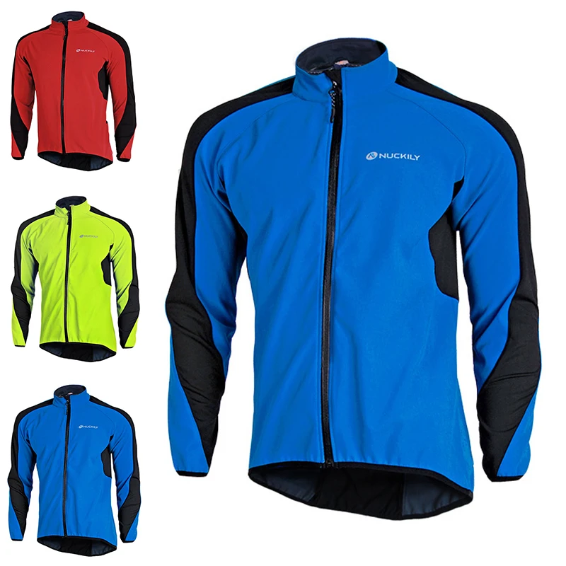 NUCKILY Men Winter Jacket Thermal Cycling Long Sleeve Jacket Waterproof Windproof riding running Coat