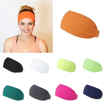 

Unisex Fluorescence Color Head Hairband Elastic Yoga Headband Women Men Sport Hair Band Turban Outdoor Gym Sweatband