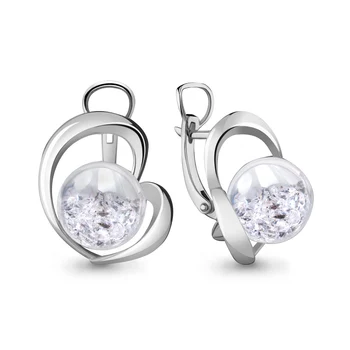 

AQUAMARINE earrings with cubic zirconia, silver 925