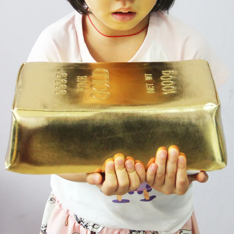 

Simulation of gold brick pillow home funny gold bars silver nap pillow quality pillow