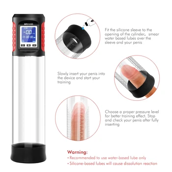 Automatic Penis Pump Extender USB Rechargeable Cock Vacuum Enlargement Masturbators Sex Toys For Men 6