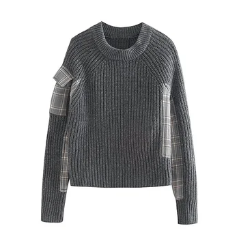 

Women's new round neck long sleeve sweater in autumn 2019, all kinds of work clothes, patchwork knitwear, sweater 06873131802
