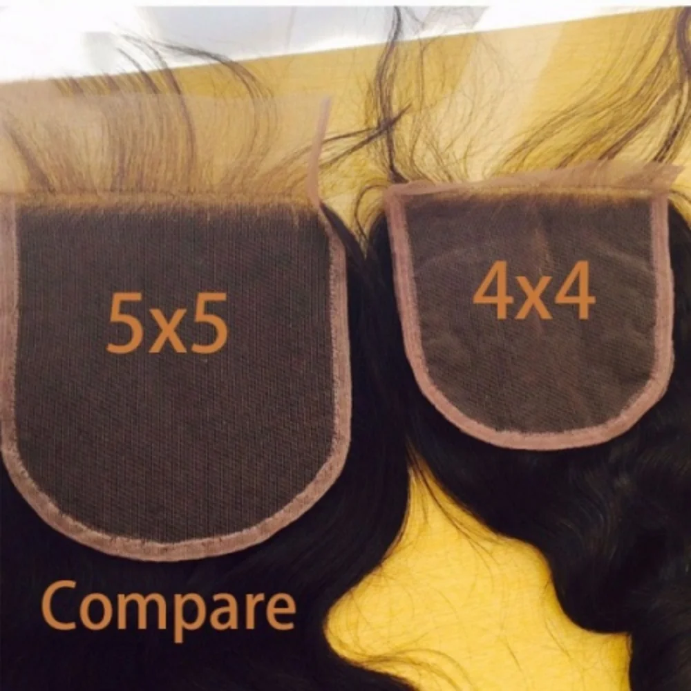 5x5 4x4 Lace Closure Only Straight Lace Closure Human Hair Free/Middle/Three Part Transparent Pre Plucked