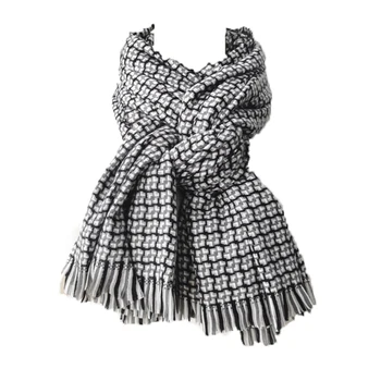 

Winter Scarf For Women Handmade Fashion Flaid Warm Thick Plaid Cashmere Pashmina Female Bandana Men Scarf