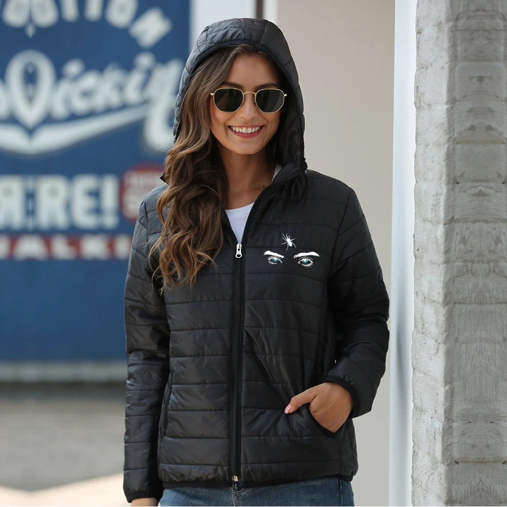 

Billie Eilish popular hooded winter down jacket jacket female / male comfort hooded black fashion new cotton jacket warm jacket