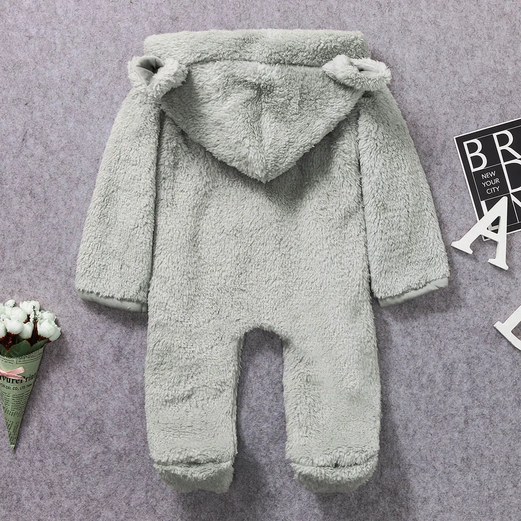 Пальто для мальчиков; зимний флисовый комбинезон для новорожденных мальчиков; Однотонный комбинезон с капюшоном; теплое пальто; верхняя одежда