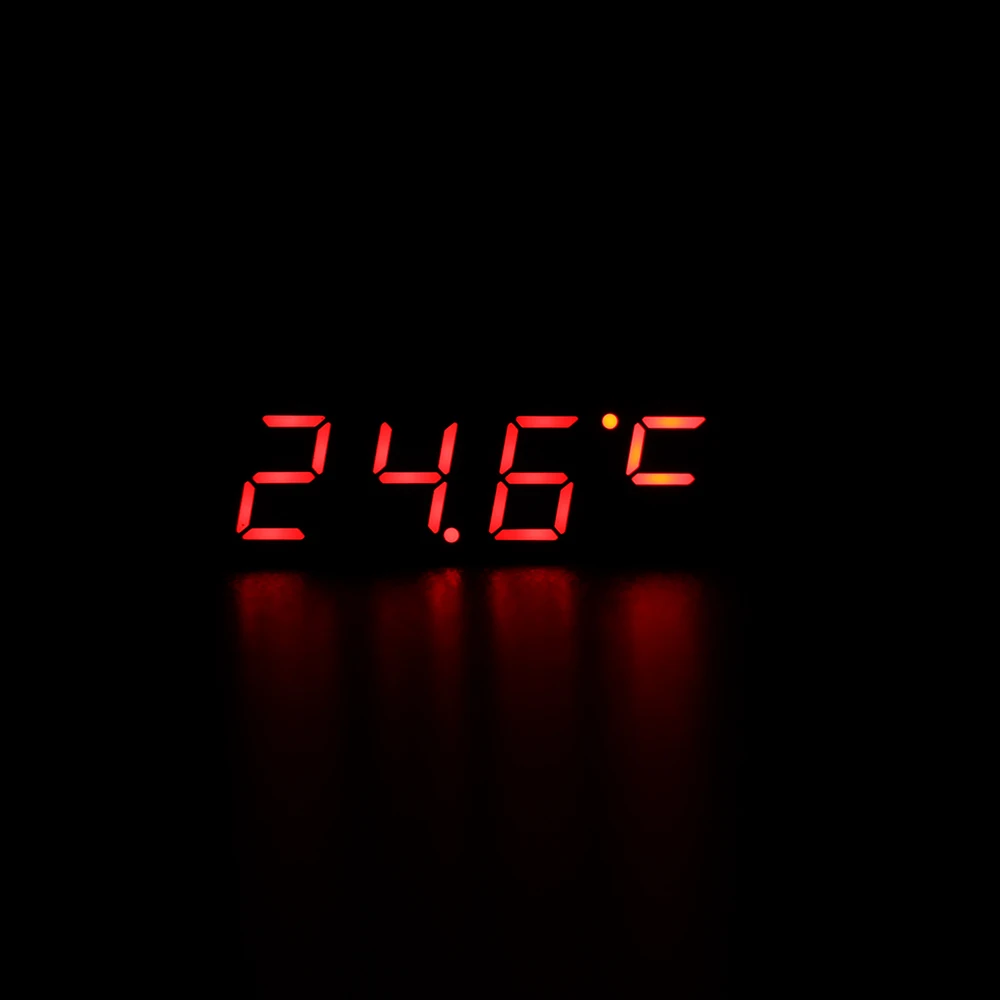 Автомобильные электрические часы цифровой таймер светодиодный ТЕМПЕРАТУРА Авто запасные части термометр Вольтметр светодиодный дисплей зеленый синий красный свет