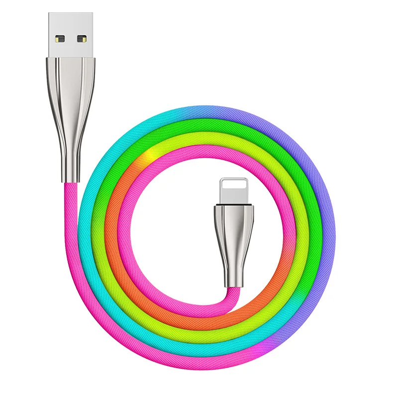 Cafele USB кабель для зарядки радужные кабели Micro usb type C для Iphone Xiaomi samsung Android зарядное устройство USB кабель для передачи данных - Цвет: Rainbow