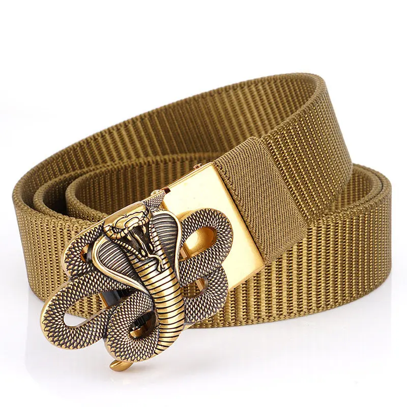 

Men designer snake metal belts boys Domineering wide belt man nylon belts 2021 fashion style