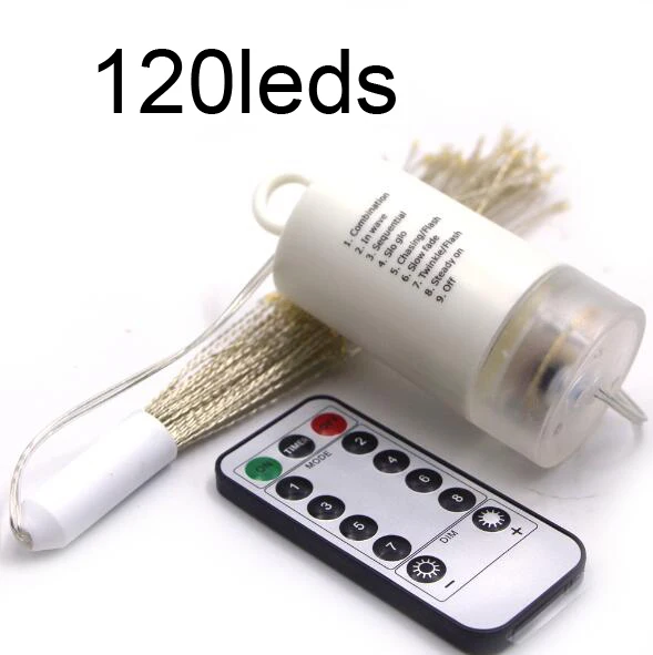 battery 120leds DIY фейерверк Солнечный/батарея гирлянды для Сада Декоративный букет светодиодный струны Рождество Праздничный Сказочный свет открытый - Испускаемый цвет: battery 120leds