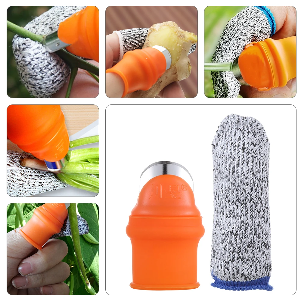 Thumb Cutter+Cut-resistant Finger Sleeve Set finger protector finger guard Thumb Knife Finger Protector