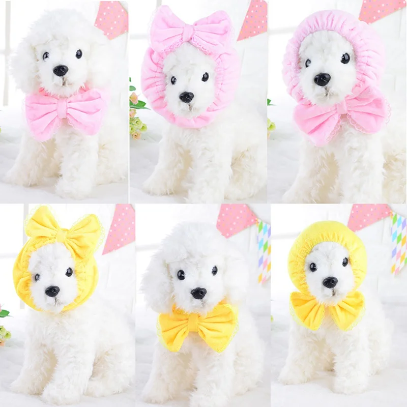 

Small Dogs Bow Knot Head Wrap Hairband Hair Band Accessories Bathing Cap Necktie Multiple Use Dog Hat