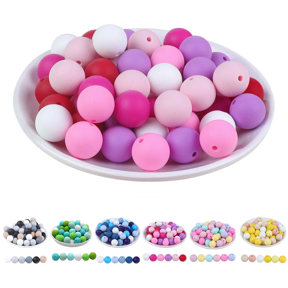 Silicone Beads Round Ball Pearl Food Grade DIY Pacifier Clip Chain Jewelry Baby Teething Rodent Product Bead 12mm 20pcs For teething toys,silicone teething toys,baby teething toys,silicone beads,silicone teething beads