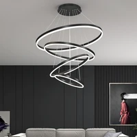 Modern Pendant Lamp Led Rings Circle Ceiling Hanging Chandelier 5