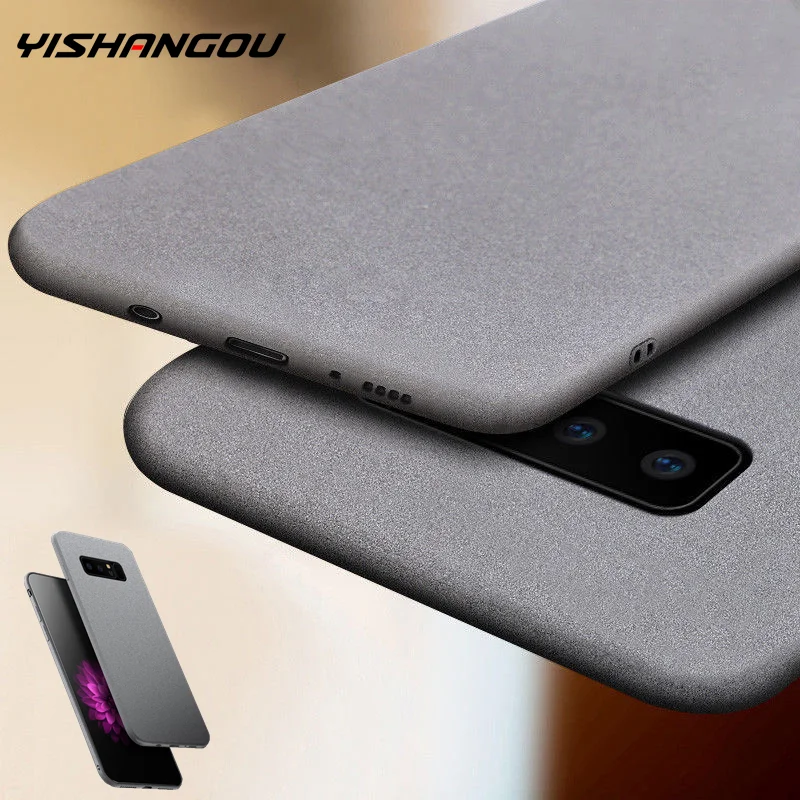 YISHANGOU Luxury Sandstone Matte Soft Phone Case For Samsung Note 10 S10 Lite S9 Plus S8 Note9 8 7 A50 A70 A40 A10 A20 A80 A750