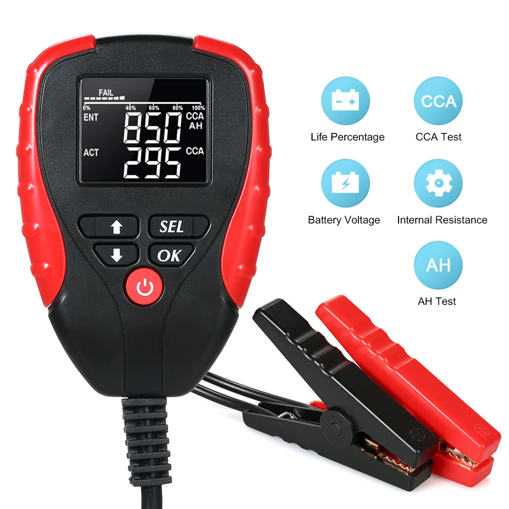 

12V Digital Car Battery Tester Automotive AH CCA Voltage Battery Load Analyzer Automobile Vehicle Battery Diagnostic Tool