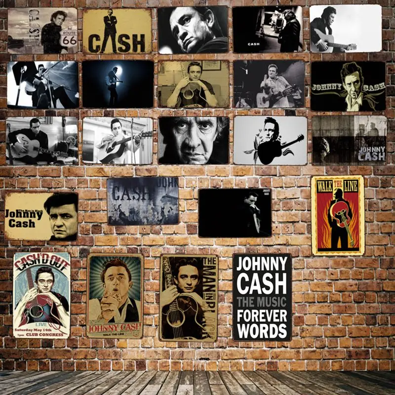 [Mike86] музыкальная металлическая вывеска johny CASH винтажный Пивной магазин рисунок