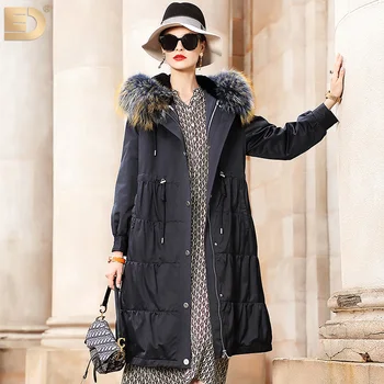 GĂŒnstige Vintage Echt Rex Kaninchen Pelz Liner Parka Mantel Frauen Kleidung 2020 Koreanische Warme WaschbĂ€ren Kapuze Pelz Jacke Weibliche Top Hiver 40285