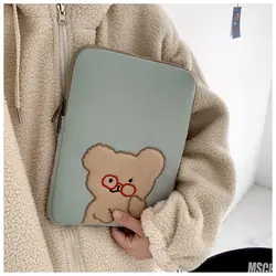 Étui pour tablette et ordinateur portable, sac de rangement pour Mac Ipad pro 9.7 11 pouces, lunettes de dessin animé, ours, Koala, sac de doublure, étui d'étudiant pour filles 