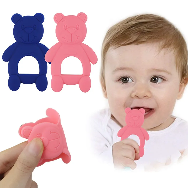 Детский прорезыватель, силиконовый медведь, для малышей, молярные зубы, инструмент для облегчения боли, детский прорезыватель, обучающий игрушечный детский душ, подарок