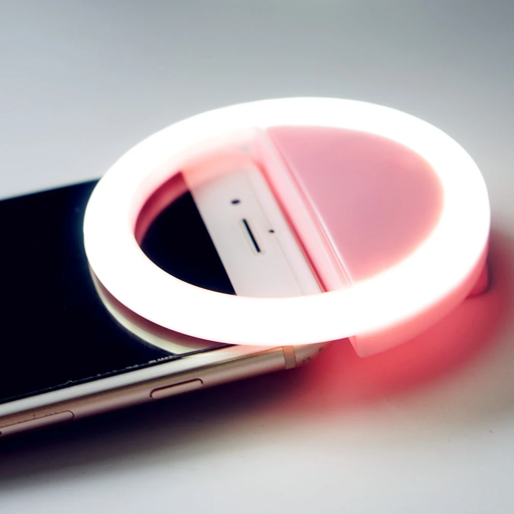 Универсальный светодиодный кольцевой светильник для селфи, портативная лампа, объектив для мобильного телефона для iPhone Xiaomi mi9t samsung S10 S9, светящаяся кольцевая клипса