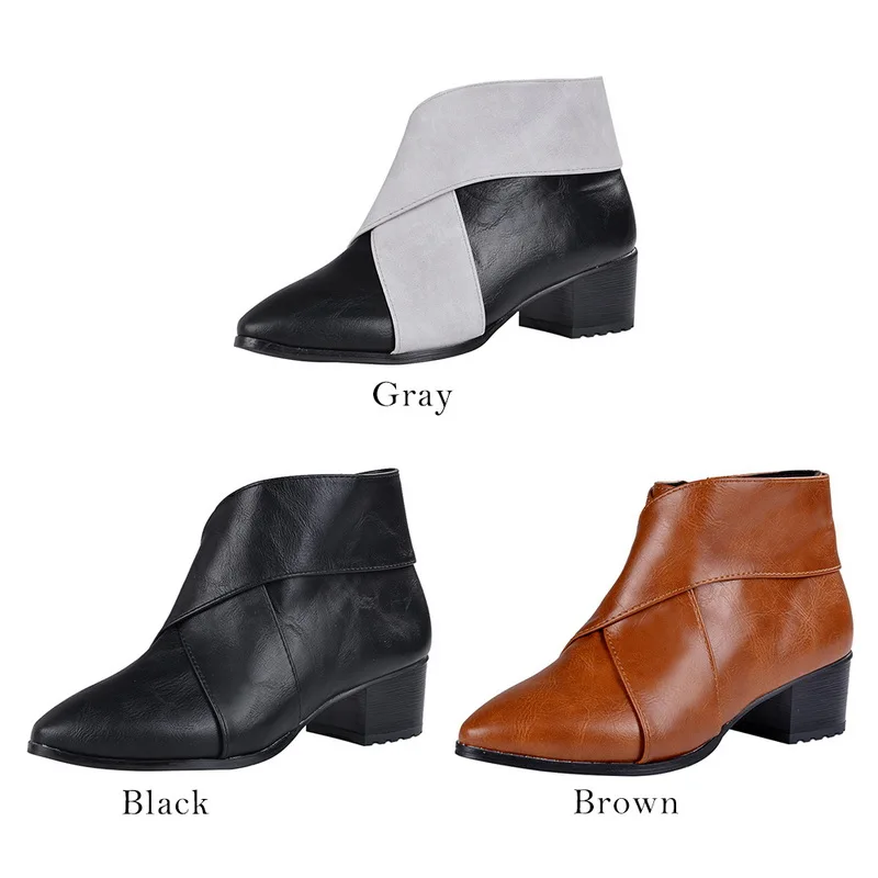 Женская обувь; ботинки из искусственной кожи с завязками; женская деловая обувь; chaussures femme; повседневная обувь на молнии; Botas Mujer; женская модная прогулочная обувь на низком каблуке