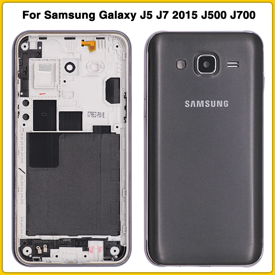 

Full Housing case For Samsung Galaxy J5 J7 2015 J500 J700 J500F J500H Housing Middle Frame battery Cover Door Rear back cover