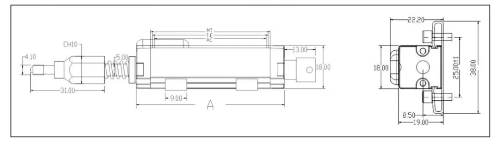 Датчик линейного перемещения CXWY-TR 25 мм