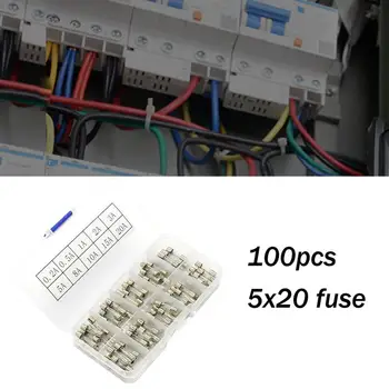 

100PCS 5x20mm Fast Blow Fuse Glass Tube Fuse Assorted Mixed Kit Insurance Tube 0.2A/0.5A/1A/2A/3A/5A/8A/10A/15A/20A