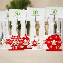 Милый Рождественский деревянный зажим для заметок, деловой держатель для карт, папка для фотографий, офисные и школьные принадлежности, подарки для детей 6*14 см, 1 шт