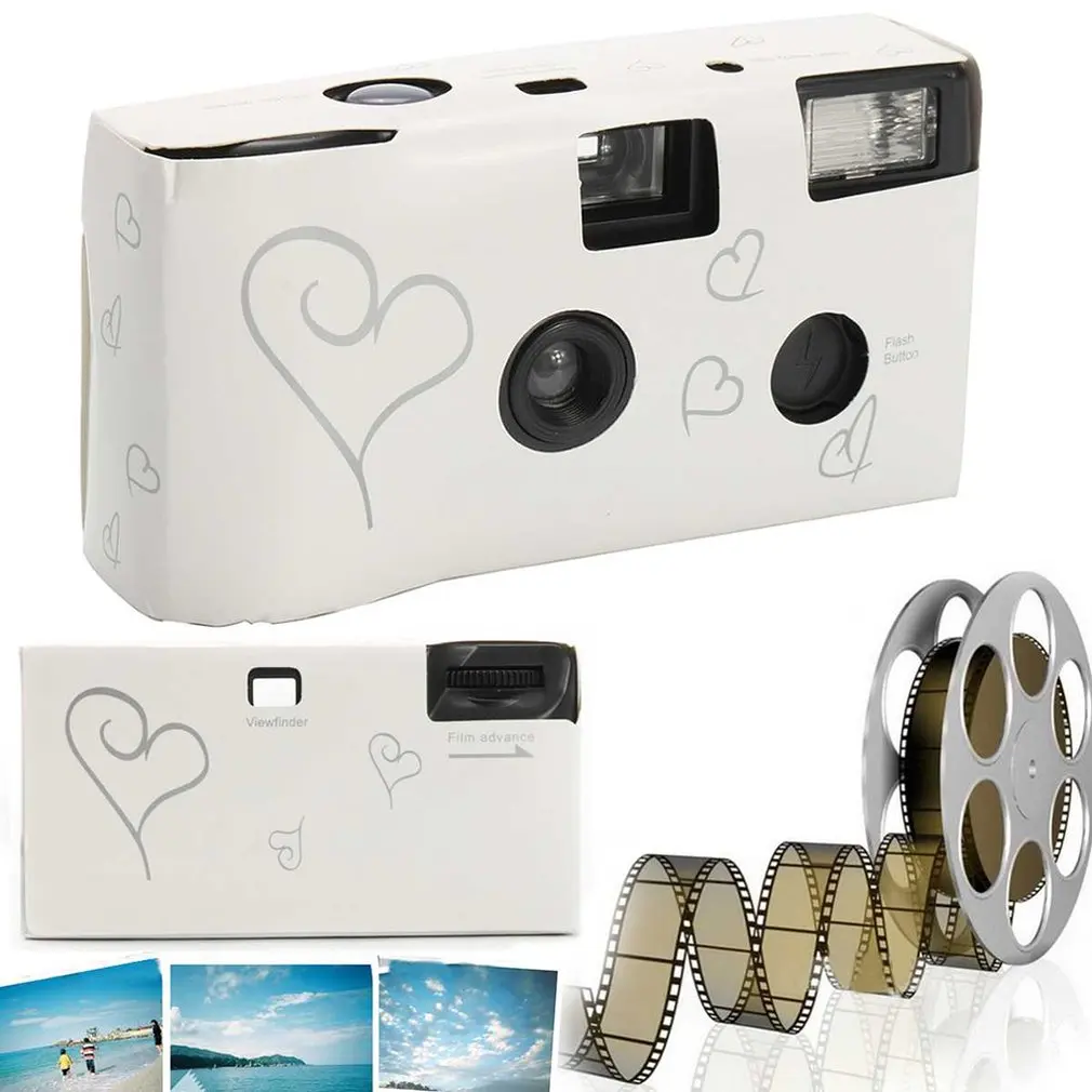 Пленочная камера 36 фото белая фотовспышка HD одноразовая пленка для однократного использования камера для вечеринки, дня рождения, Дня Святого Валентина, подарок