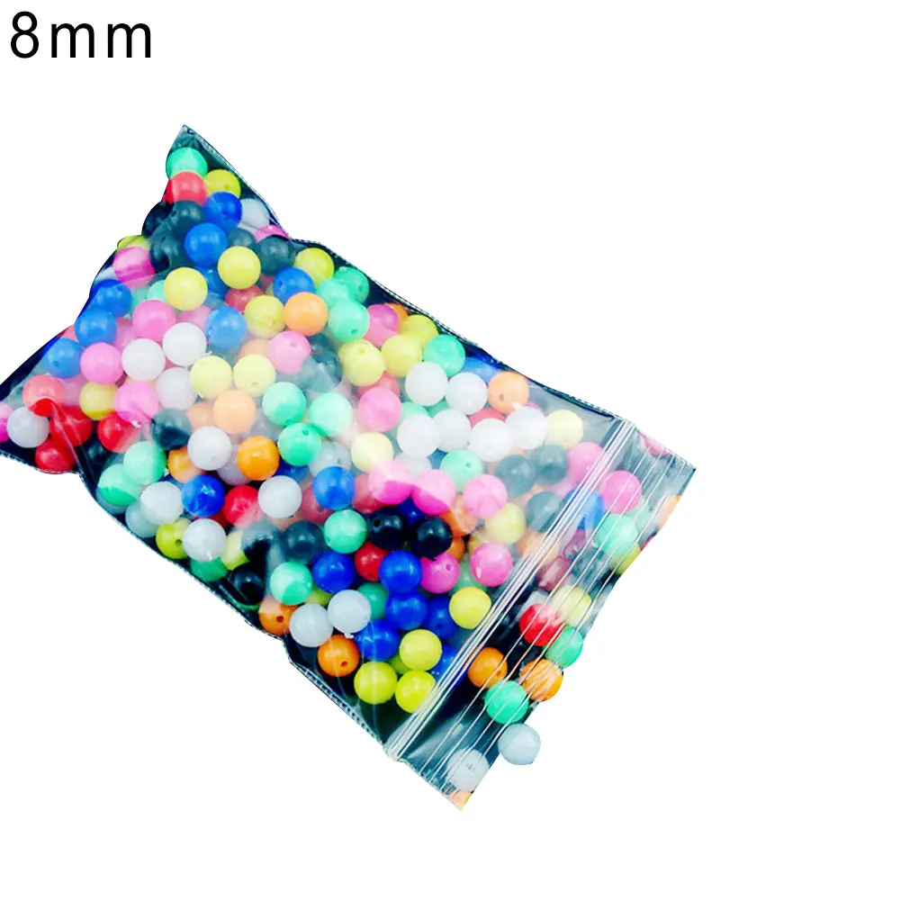 Multiple Color Mixed Fishing Rigging Plastic Beads Stops 100pcs for Lure Spinners Sabiki 6mm 8mm fishing lure