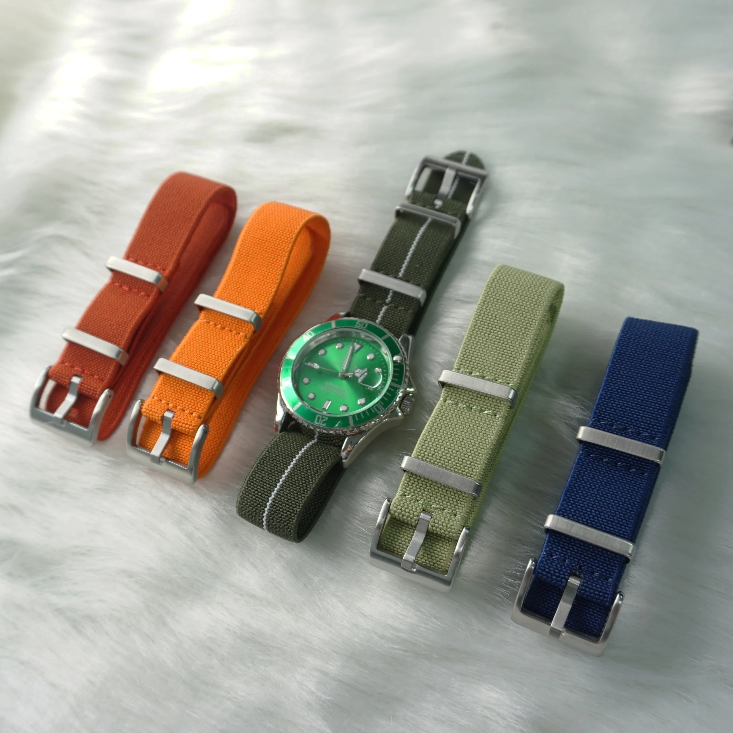 

20mm 22 mm French Troops Parachute Bag For NATO Elastic Nylon Belt General Brands Watch Strap Band Military Watchband