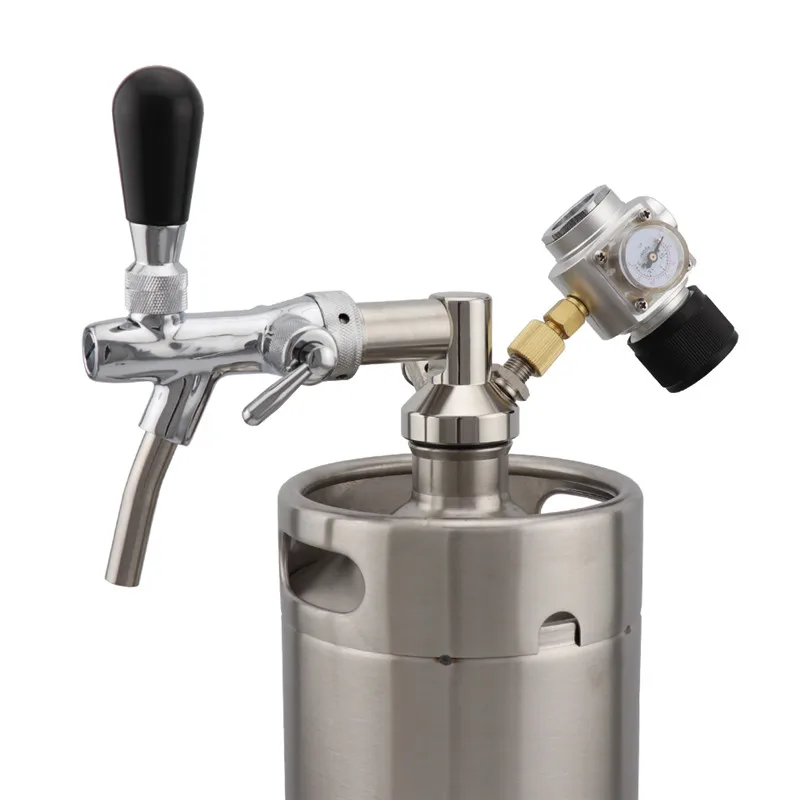 Stainless Steel Beer Growler Dispenser Tap Spear and Co2 Gas Regulator 0-30 PSI for Home brew bar Set (8)