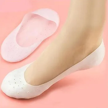 

Silicone Heel Protector Socks Heel Protective Cover Anti-cracking Socks For Dry Heels Antiskid Ice Silk Invisible Boat Socks