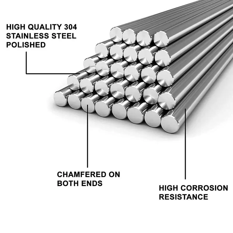 1/5Pc Stainles Steel Solid Round Rod tornio Bar Stock assortiti per strumento artigianale fai da te diametro 2mm 2.5mm 3mm 4mm 5mm 6mm 8mm 10 mm14mm