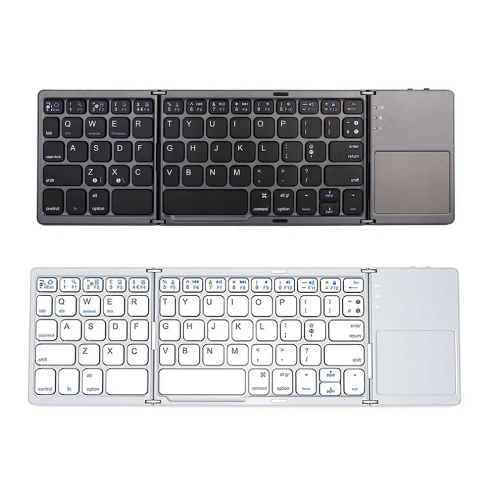Мини складная клавиатура Bluetooth складная беспроводная клавиатура с тачпадом для ноутбуков планшетных ПК мобильных телефонов