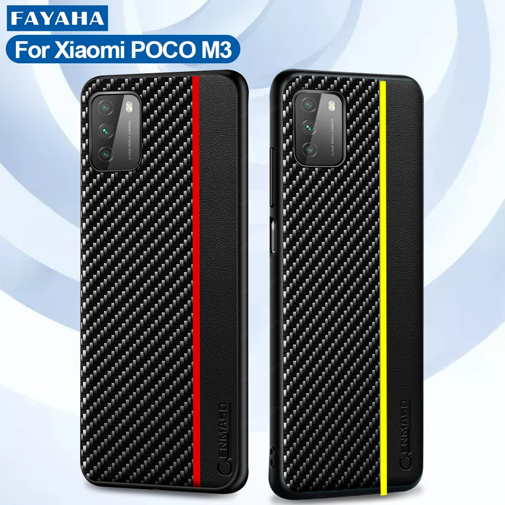 

For Xiaomi POCO M3 X3 NFC Case Double Color Carbon Fiber Texture Shockproof Cover For Xiaomi POCO M3 X3 NFC Mi 10T Back Case