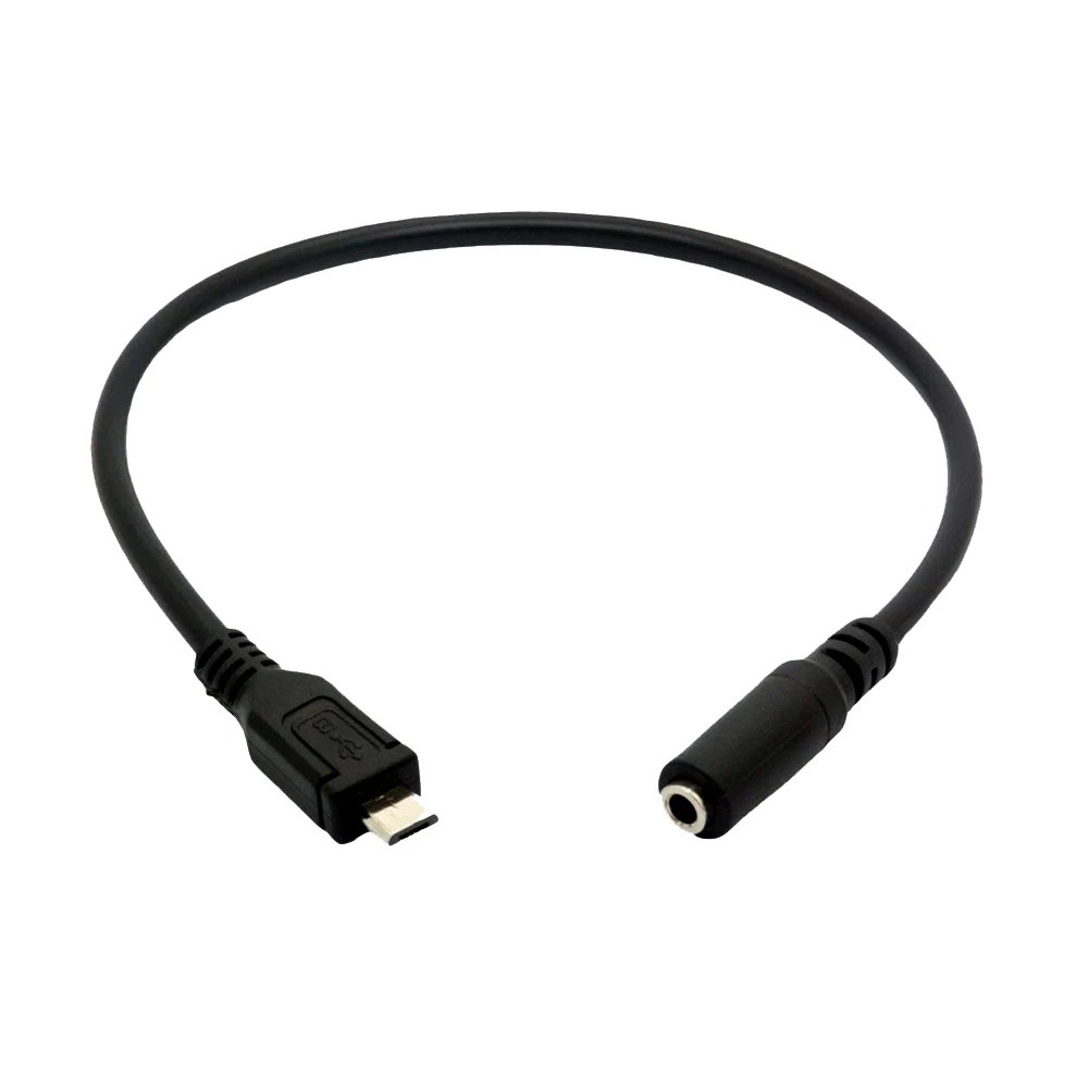 1pc 마이크로 USB 5 핀 남성 3.5mm 여성 잭 AUX 오디오 동기화 헤드폰 어댑터 케이블 코드 30cm 50cm