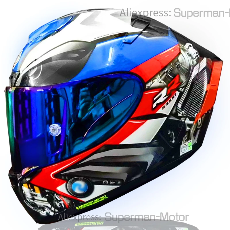 Casco de moto cara completa BRR1000, COLOR azul, Motocross y carreras|Gorras de béisbol| - AliExpress