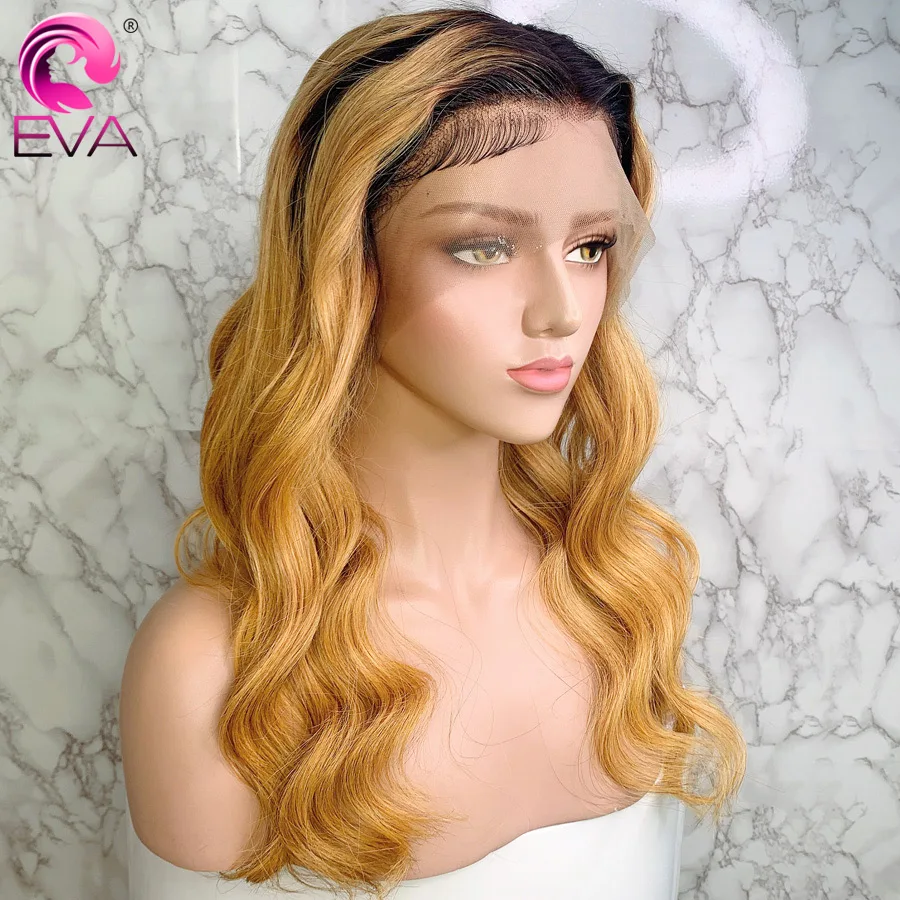 Эва(этиленвинилацетат): 13x6 Мёд блондинка Синтетические волосы на кружеве парики с ребенком волнистые волосы, для придания объема эффектом деграде(переход от темного к парики из натуральных волос с Африканской структурой, светлые бразильские волосы Remy