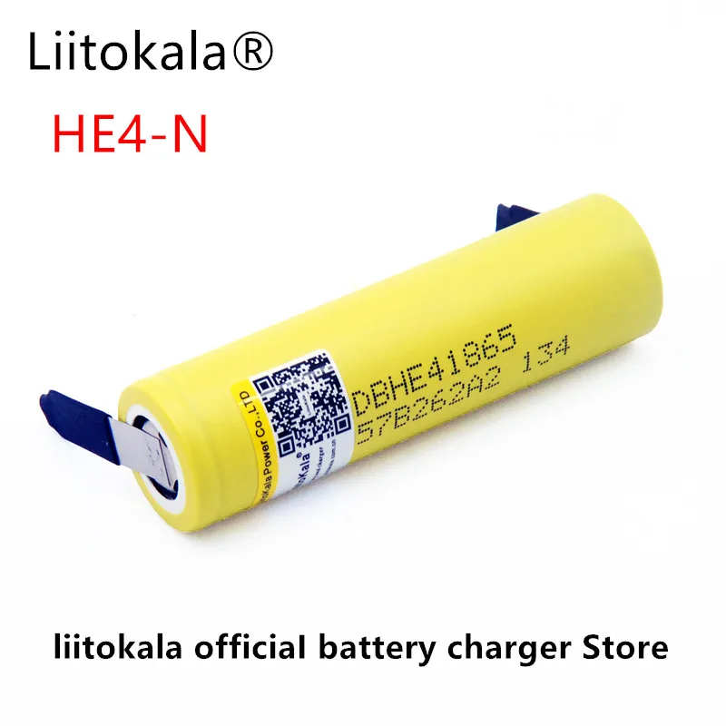 

1-10PCS LiitoKala for HE4 18650 2500 mah 20A 18650 li-ion rechargeable battery power safe battery for ecig/scooter+nickel