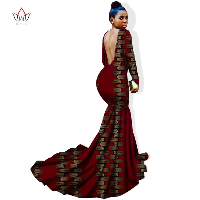 Bodycon плюс Размеры Для женщин традиционные африканские платья бренд Костюмы Африка Воск Дашики тонкий Вырезать Сексуальное Платье БРВ WY873 - Цвет: 19