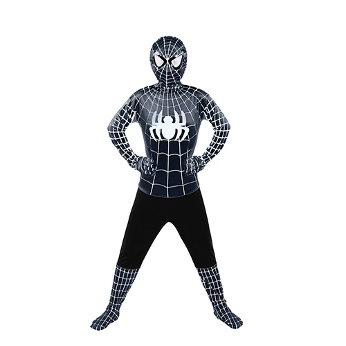 Spiderman black Г. Новые брендовые комбинезоны с человеком-пауком, костюм Человека-паука костюмы Человека-паука для детей, Хеллоуин костюм супергерой, одежда DBR298 - Цвет: Spiderman black