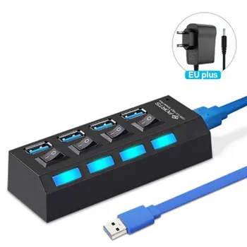 

USB Hub 3.0 USB Splitter Multi USB 3 2.0 Hub Multiple 7 Port Hab Splitters Use Power Adapter Computer Accessories Hub For PC