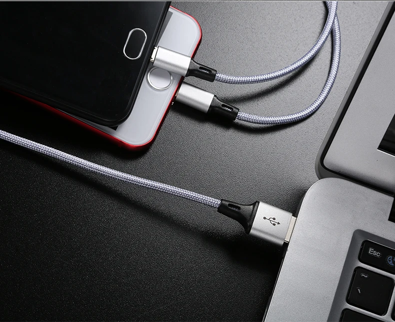Кабель Micro USB 3 в 1 кабель для быстрой зарядки для освещения usb type C кабели для iPhone 7 8 X Зарядное устройство type C шнур для кабелей Xiaomi
